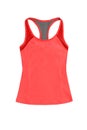 Bright red tanktop with racerback, isolated on white background